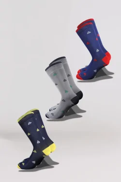Calcetines ligeros y transpirables con estampado náutico