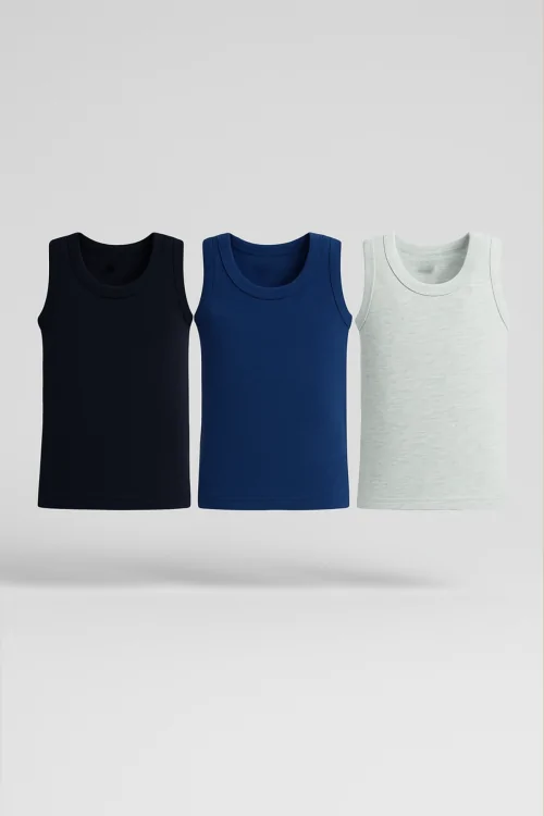 STRETCH COTTON - Lightweight Tight-Fit Baby Tank Top – (3pcs)