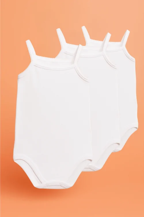 Body bébé fille léger à bretelles blanc