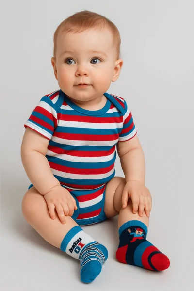 Coton léger et motifs assortis – 6 paires nouveau-né