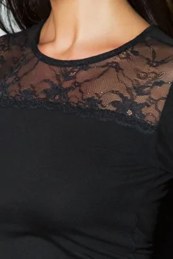 Chemise en dentelle à manches longues pour femme