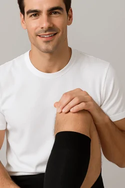 Lange Herrensocken, Doppelgewebe, Innenseite aus Baumwolle