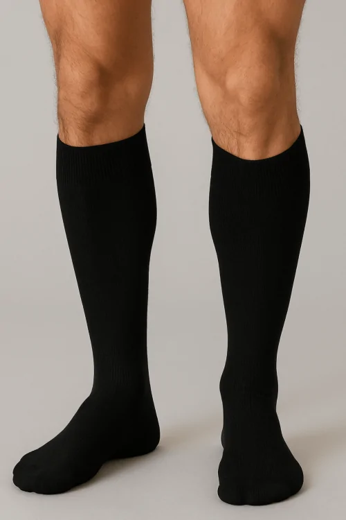 Lange Herrensocken, Doppelgewebe, Innenseite aus Baumwolle