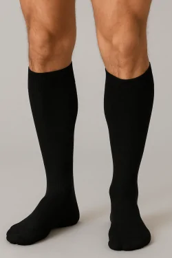 Calcetines largos de hombre con doble tejido de algodón en el interior
