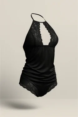 Damen Top + Elegantes Slip Set