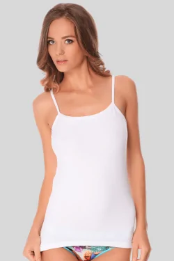 Women's Tank Top with Thin Shoulder Strap and Invisible Seams - Soft and Natural