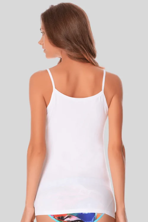 Women's Tank Top with Thin Shoulder Strap and Invisible Seams - Soft and Natural