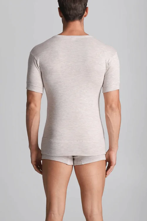Camisa interior para hombre sin mangas de mezcla de lana