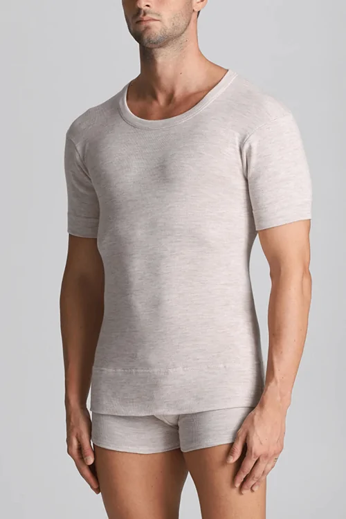Camisa interior para hombre sin mangas de mezcla de lana