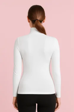 Damen Mikrofaser Rollkragenpullover - warm und eng
