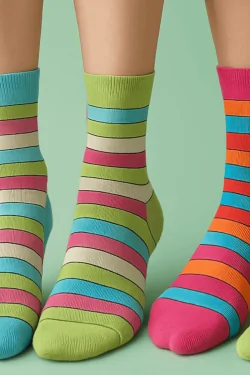 Warme Baumwollsocken für Damen – 4 Paar modische Farben
