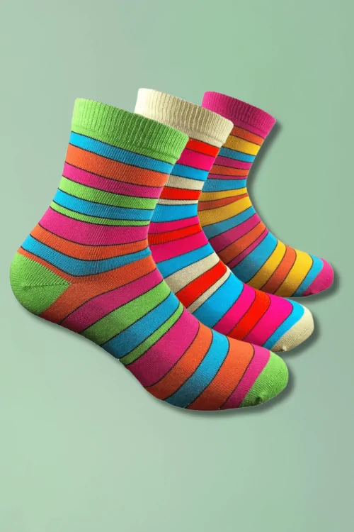 Chaussettes chaudes en coton pour femme - 4 paires, couleurs tendance