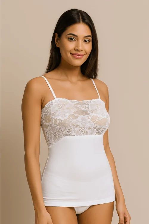 Canottiera pizzo cotone modal – elegante e comoda