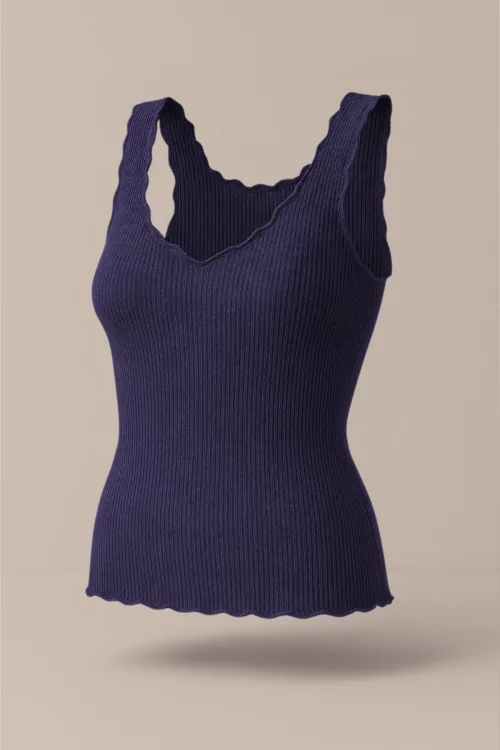 Camiseta de tirantes de lana y seda para mujer: elegante y natural