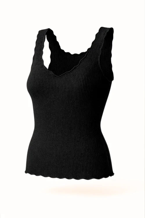 Camiseta de tirantes de lana y seda para mujer: elegante y natural