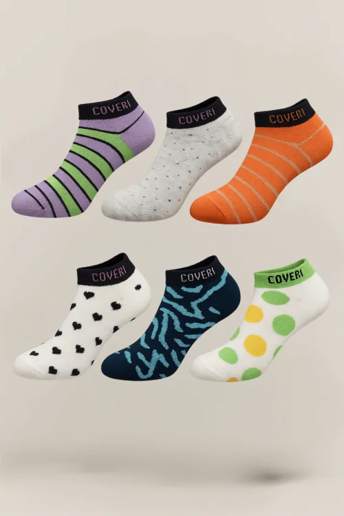 Leichte, unsichtbare Komfortsocken aus Baumwolle – 6 Paar