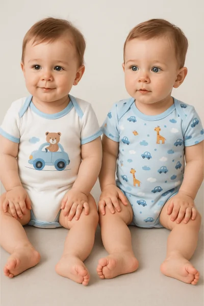 Body bébé en coton chaud – 2 pièces avec décolleté licou