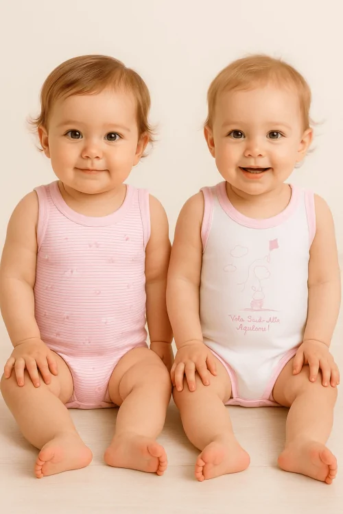 Summer baby bodysuit in cotton – fresh and breathable (2 pieces)