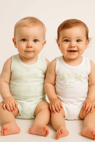 Body bébé été en coton – frais et respirant (2 pièces)