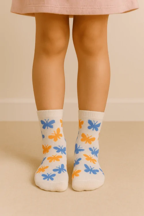 Baby girls' cotton socks – fresh, comfortable, non-squeezing (6 pcs)