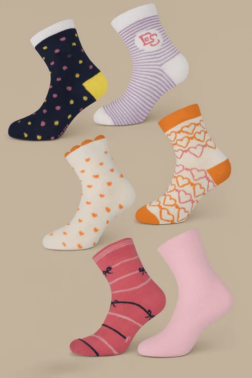 Baby Mädchen Baumwollsocken – frisch, bequem, drückt nicht (6 Stück)