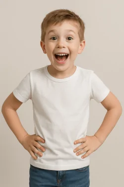 Camiseta de algodón entallada para niños – ligera y fresca (3 piezas)