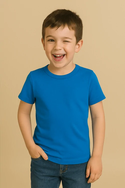 Camiseta de algodón entallada para niños – ligera y fresca (3 piezas)