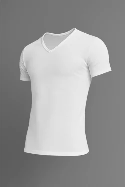 Men's V-neck T-shirt – comfort two-way stretch cotton (3 pieces)