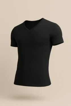 Herren-T-Shirt mit V-Ausschnitt – bequeme Zwei-Wege-Stretch-Baumwolle (3-teilig)