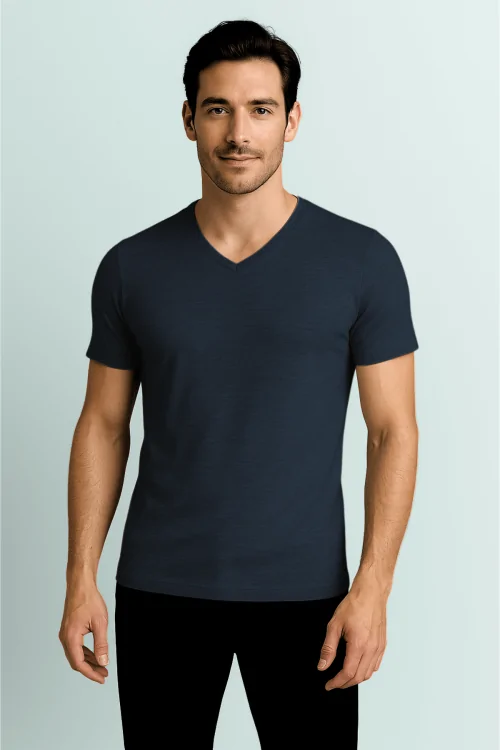 T-shirt col V homme – coton extensible bidirectionnel confortable (3 pièces)