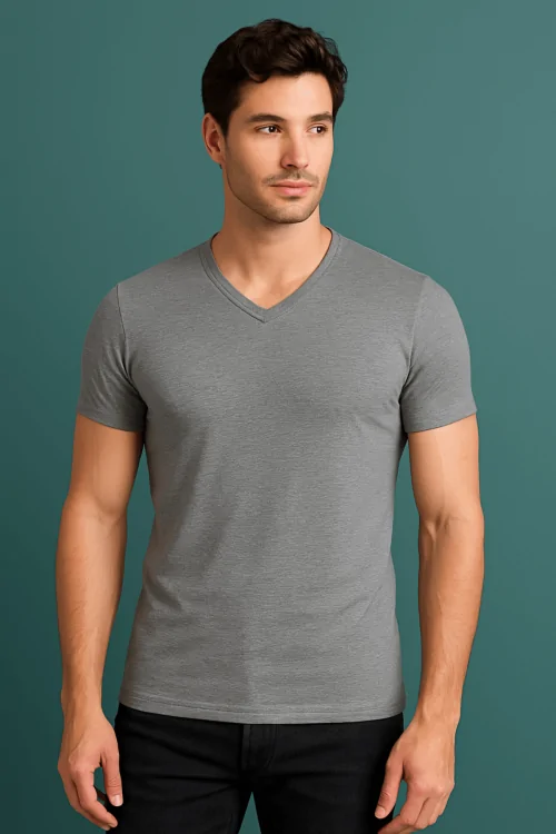 T-shirt uomo scollo V – cotone bielastico comfort (3pz)