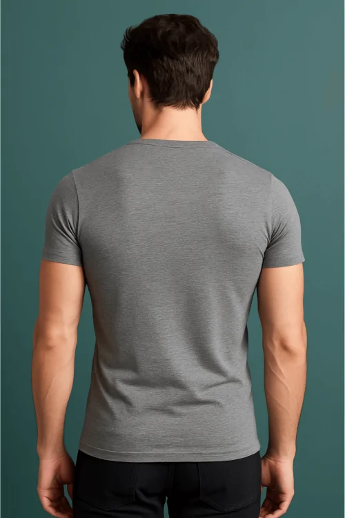 Camiseta de cuello en V para hombre: algodón bielástico cómodo (3 piezas)