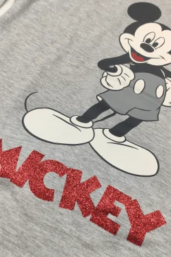 Pijama de Mickey Mouse para niña: gris cálido y vintage