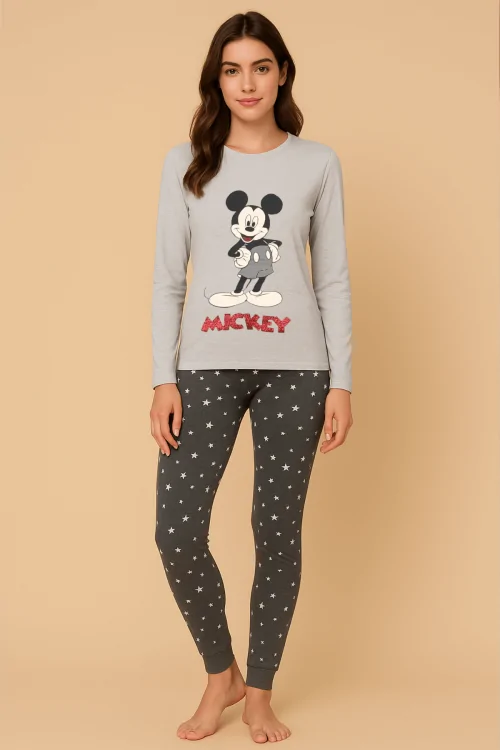 Mickey Mouse Girls' Pajamas – Warm and Vintage Gray