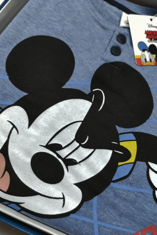 Pijama cálido de algodón para niño – con puños de Mickey Mouse