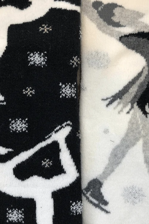Rutschfeste Frotteesocken – Komfort und Griff Schneeflocke (2 Stück)