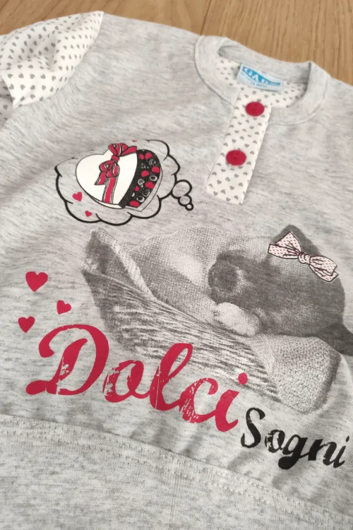Pyjama bébé fille en coton chaud – confortable hiver 12-18 mois