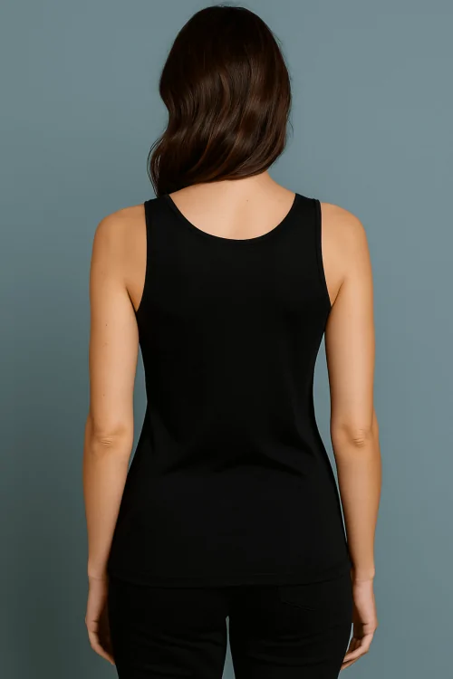 Women's wool and silk tank top – wide shoulder, made in Italy