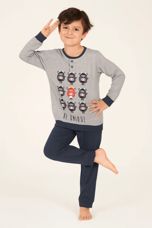 Pyjama léger en coton pour enfants – Imprimé et confort BE UNIQUE