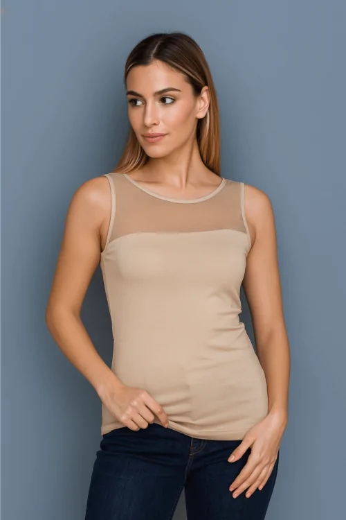 Débardeur en tulle micromodal pour femme – élégamment fabriqué en Italie