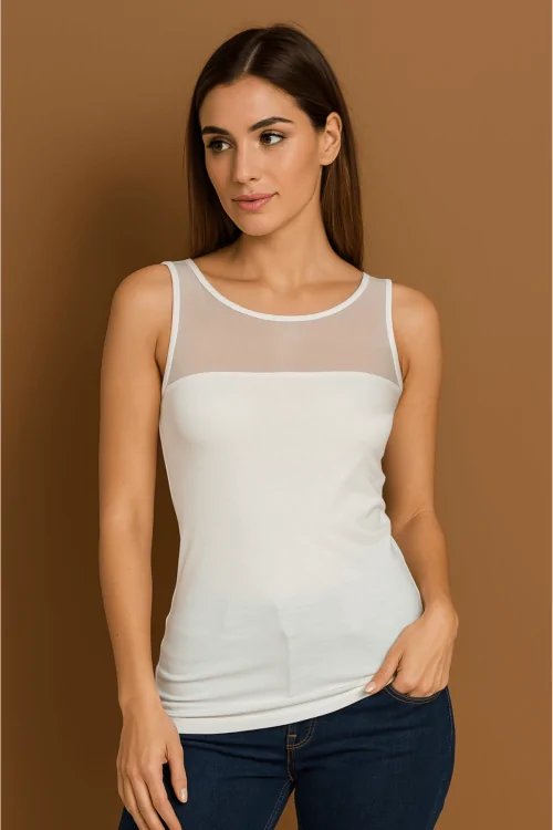 Women's micromodal tulle tank top – elegantly made in Italy