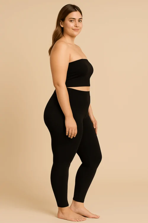 Leggings largos de algodón elástico para mujer (tallas 2XL/4XL)