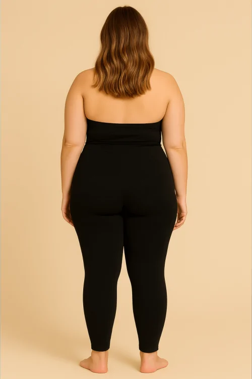 Damen Maxi-Leggings aus Stretch-Baumwolle – Schwarz 2XL/4XL