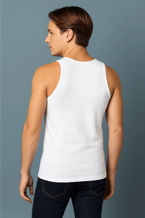 Conjunto de 3 piezas de camiseta de tirantes de algodón elástico para hombre