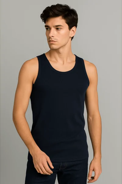 Conjunto de 3 piezas de camiseta de tirantes de algodón elástico para hombre
