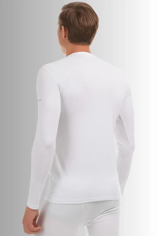 Camisa de algodón elástico de manga larga para hombre (bajo chaqueta)