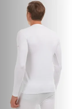 Camisa de algodón elástico de manga larga para hombre (bajo chaqueta)