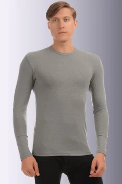Camisa de algodón elástico de manga larga para hombre (bajo chaqueta)