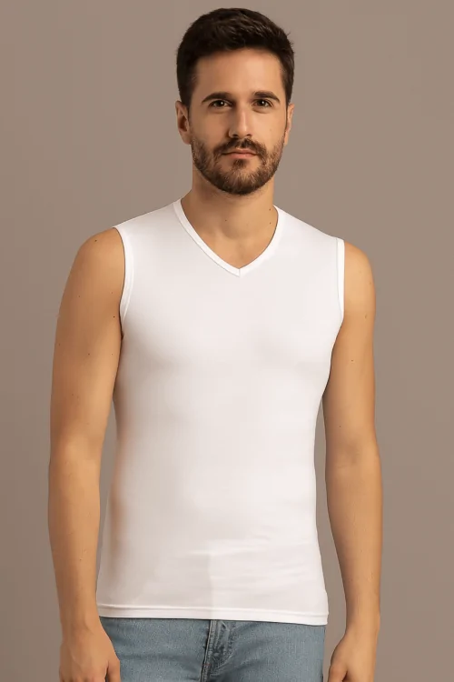 Haut sans manches en coton extensible pour homme – 3 pièces