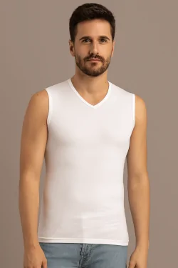 Ärmelloses Herren-Top aus Stretch-Baumwolle – 3-teilig